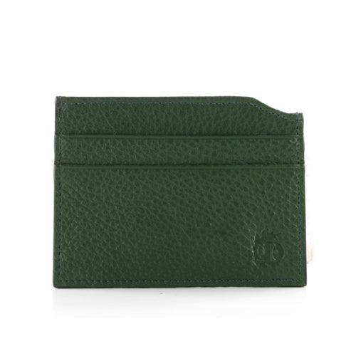 Kasella Grain Leather Card Case in Green and Red