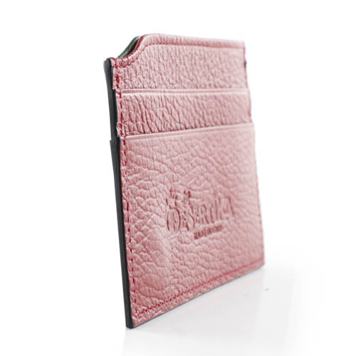 Kasella Grain Leather Card Case in Green and Red